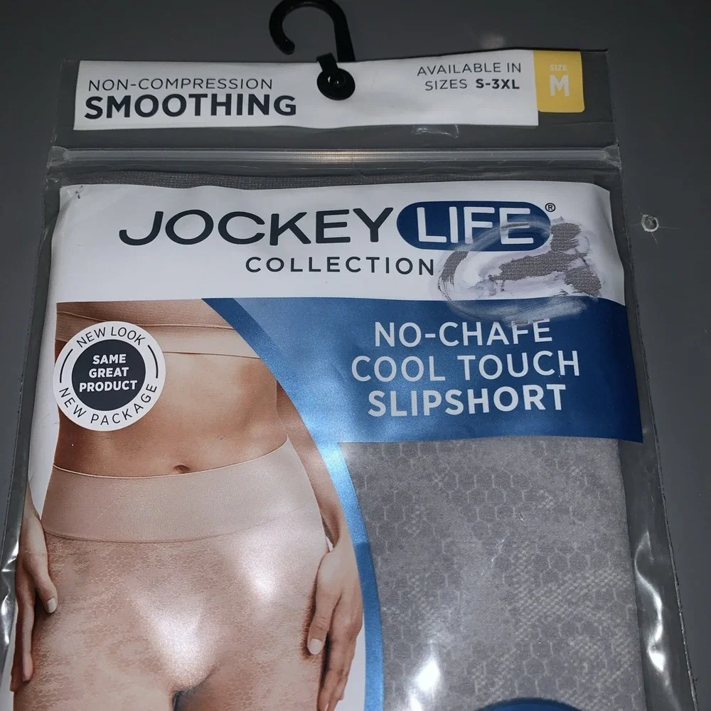 Jockey Life Slipshort Size M Gray No Chafe Cool Touch Seam Free Smoothing - Picture 4 of 8
